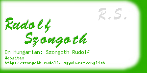 rudolf szongoth business card